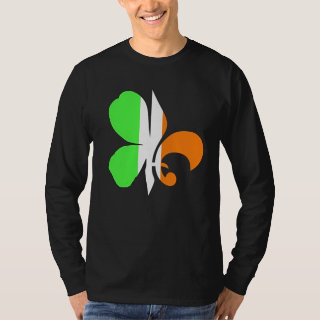 Camiseta C Fleur Louisiana Irish Cajun New Orleans St Patri (Frente)
