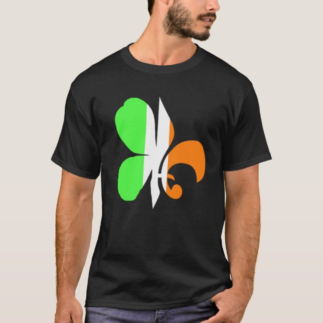 Camiseta C Fleur Louisiana Irish Cajun New Orleans St Patri (Frente)