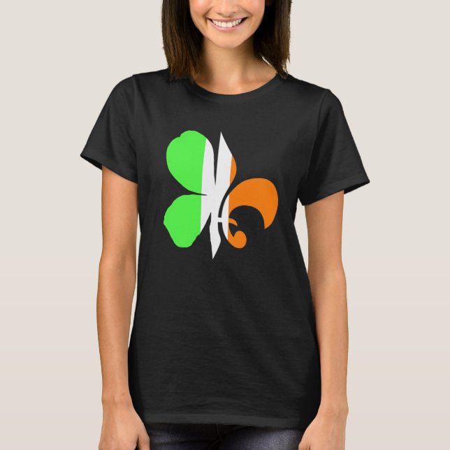 Camiseta C Fleur Louisiana Irish Cajun New Orleans St Patri (Frente)