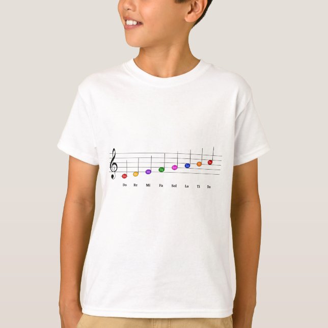 Camiseta C Grande Escala em Crianças Clef Treble Literacia  (Frente)