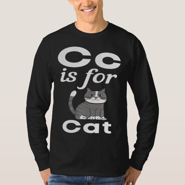 Camiseta C Is For Cat Pre School Kindergarten Eacher Studen (Frente)