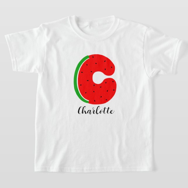 Camiseta C Nome Carta, Nome Personalizado Melancia (Postura )