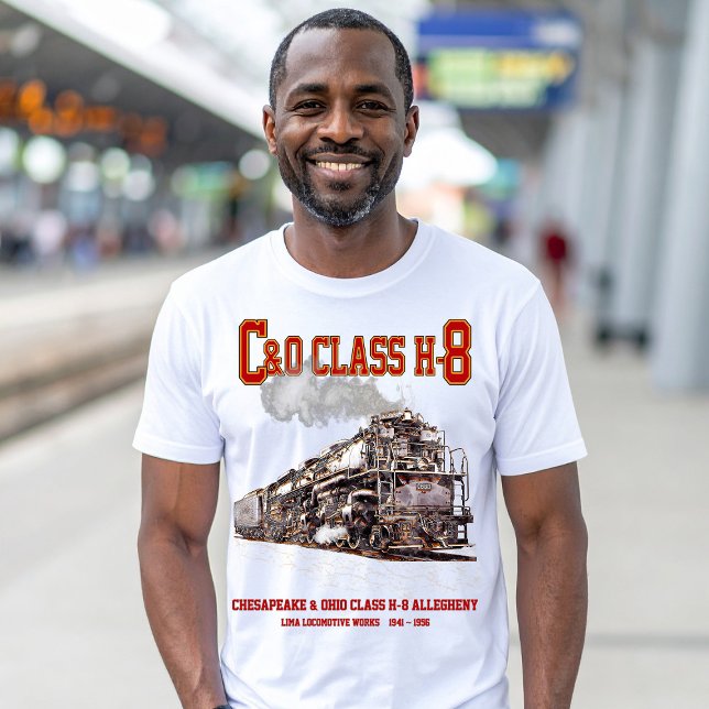Camiseta C&O Class H-8 2-6-6-6 Allegheny Steam Locomotive (C&O Class H-8 2-6-6-6 Allegheny Steam Locomotive. Mens Basic T-Shirt)