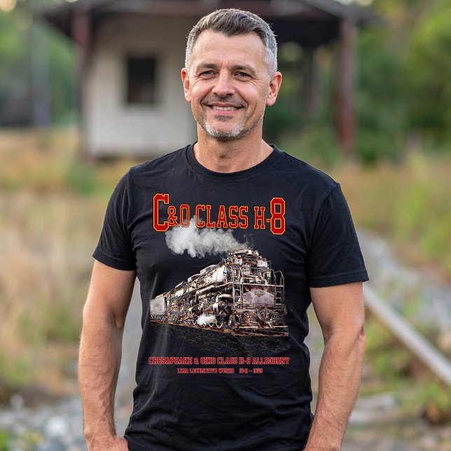 Camiseta C&O Class H-8 2-6-6-6 Allegheny Steam Locomotive (C&O Class H-8 2-6-6-6 Allegheny Steam Locomotive. Mens Basic T-Shirt)