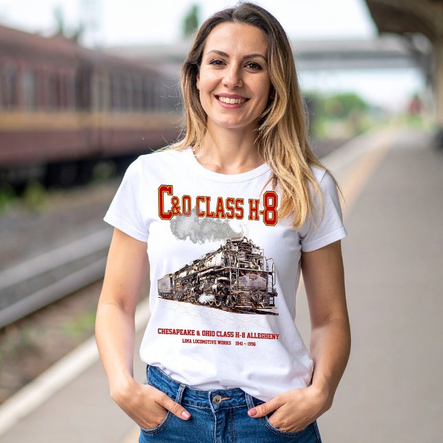 Camiseta C&O Class H-8 2-6-6-6 Allegheny Steam Locomotive (C&O Class H-8 2-6-6-6 Allegheny Steam Locomotive. Womens Basic T-Shirt)