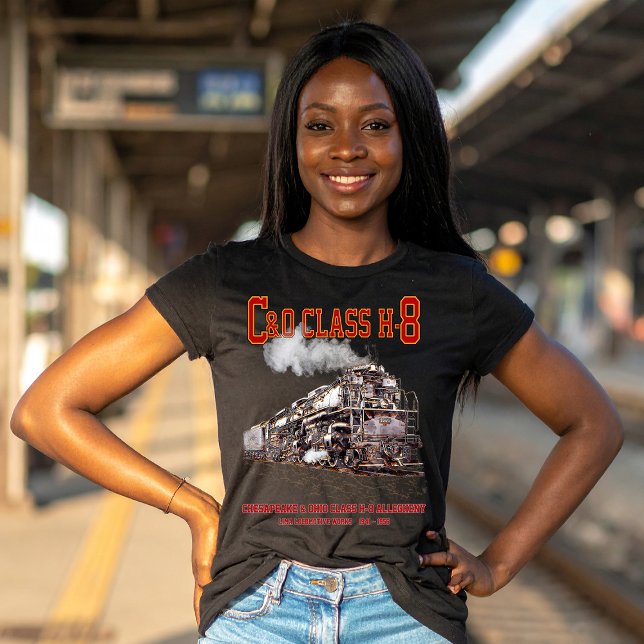 Camiseta C&O Class H-8 2-6-6-6 Allegheny Steam Locomotive (C&O Class H-8 2-6-6-6 Allegheny Steam Locomotive. Womens Basic T-Shirt)