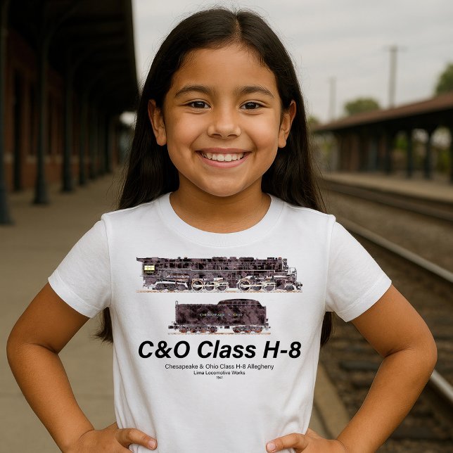 Camiseta C&O Class H-8 Allegheny Steam Locomotive Profile (C&O Class H-8 2-6-6-6 Allegheny Steam Locomotive. Girl Basic T-Shirt)