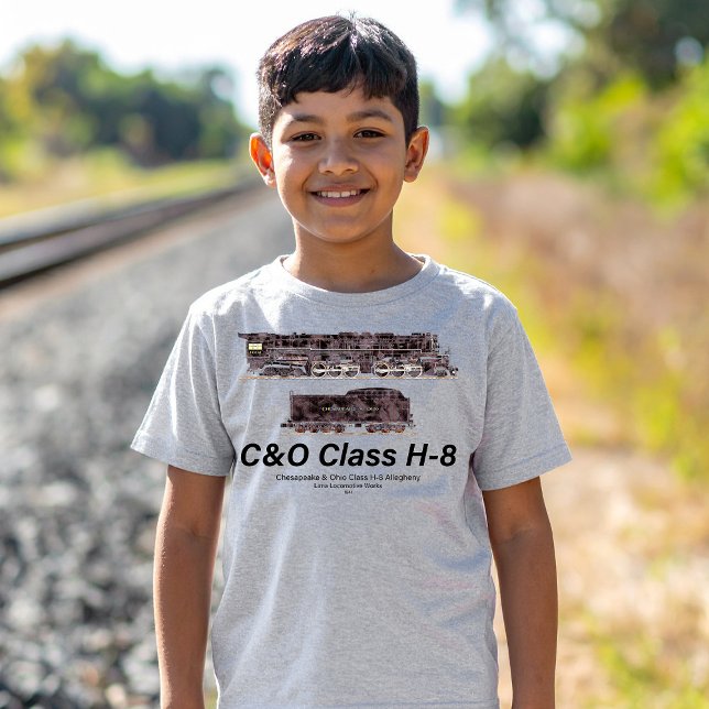 Camiseta C&O Class H-8 Allegheny Steam Locomotive Profile (C&O Class H-8 2-6-6-6 Allegheny Steam Locomotive. Boy Basic T-Shirt)