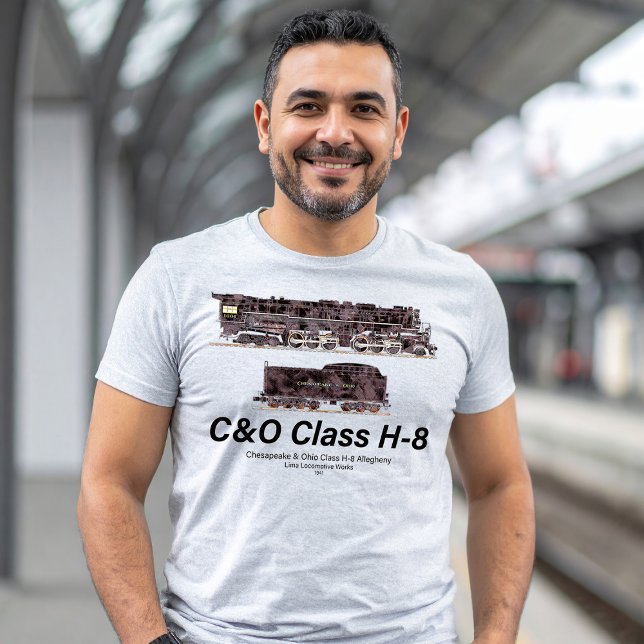 Camiseta C&O Class H-8 Allegheny Steam Locomotive Profile (C&O Class H-8 2-6-6-6 Allegheny Steam Locomotive. Mens Basic T-Shirt)