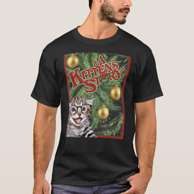Camiseta Ca A Kittens História De Natal Poster Engraçado Gi (Frente)