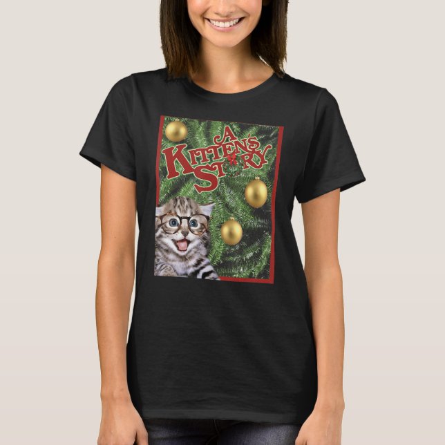 Camiseta Ca A Kittens História De Natal Poster Engraçado Gi (Frente)