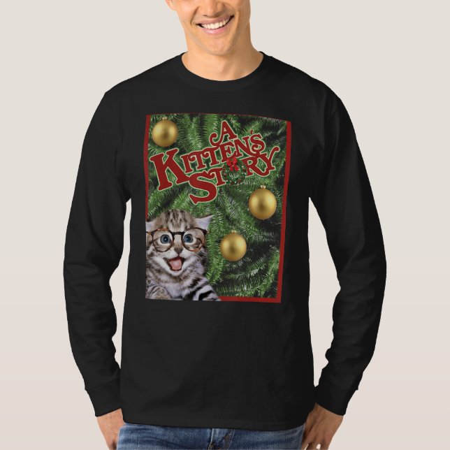 Camiseta Ca A Kittens História De Natal Poster Engraçado Gi (Frente)