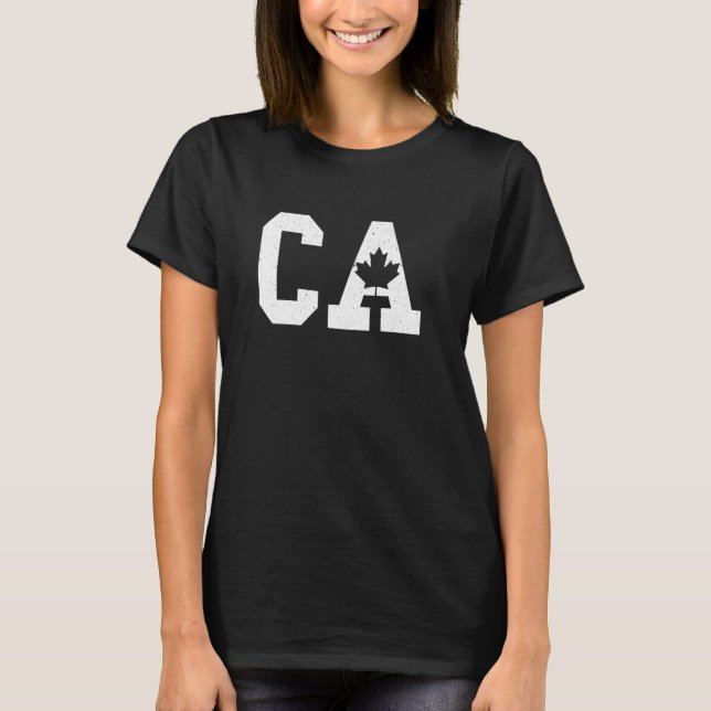 Camiseta CA - Letra C e A maiúscula alfabeta - Canadá - Map (Frente)