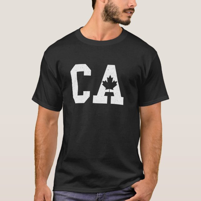 Camiseta CA - Letra C e A maiúscula alfabeta - Canadá - Map (Frente)