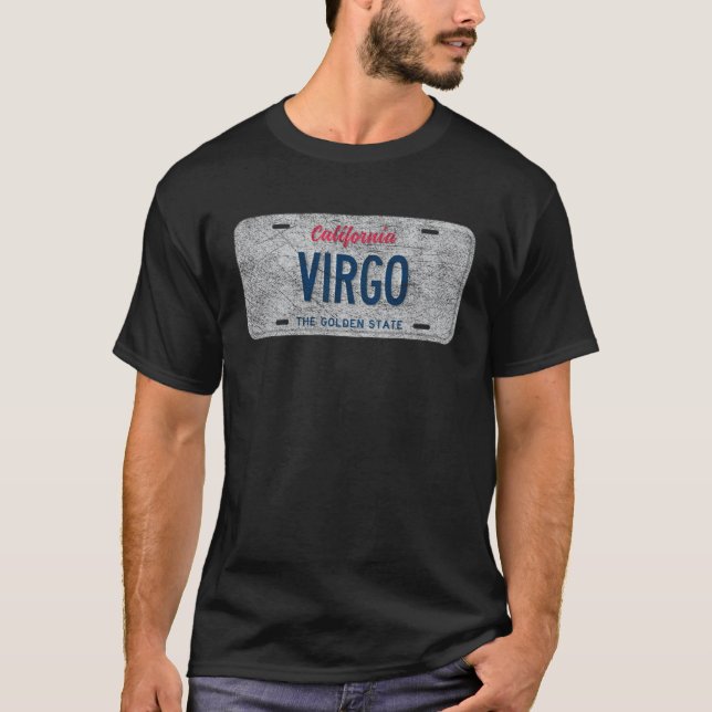 Camiseta CA State Vanity License Plate VIRGO (Frente)