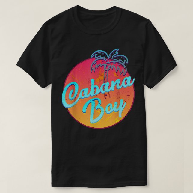 Camiseta Cabana    Boy Engraçado Cara Palma de Piscina  (Frente do Design)