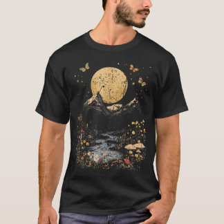Camiseta Cabana de Trilha de Montanha Flor de Verão Camping