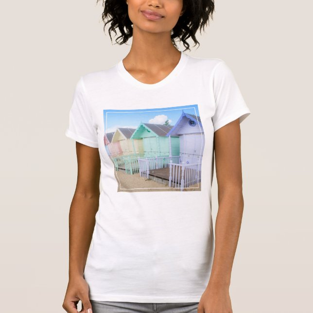 Camiseta Cabanas da praia da ilha de Mersea (Frente)