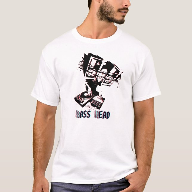 Camiseta cabeça 3D baixa com texto (Frente)