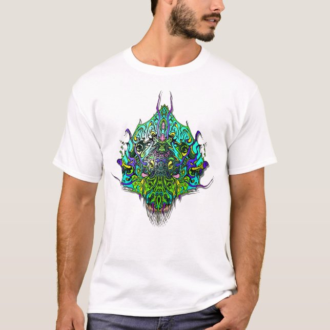 Camiseta Cabeça alienígena - Aqua (Frente)