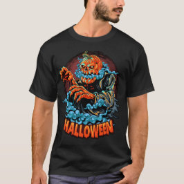 Camiseta Cabeça Assustadora de Bubbling Jack-o-lantern