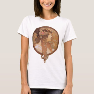 Camiseta Cabeça bizantina de Alphonse Mucha, Brunette