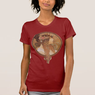 Camiseta Cabeça bizantina de Alphonse Mucha, Brunette
