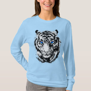 Camiseta Cabeça Branca Siberiana - Olhos Azuis Tigres