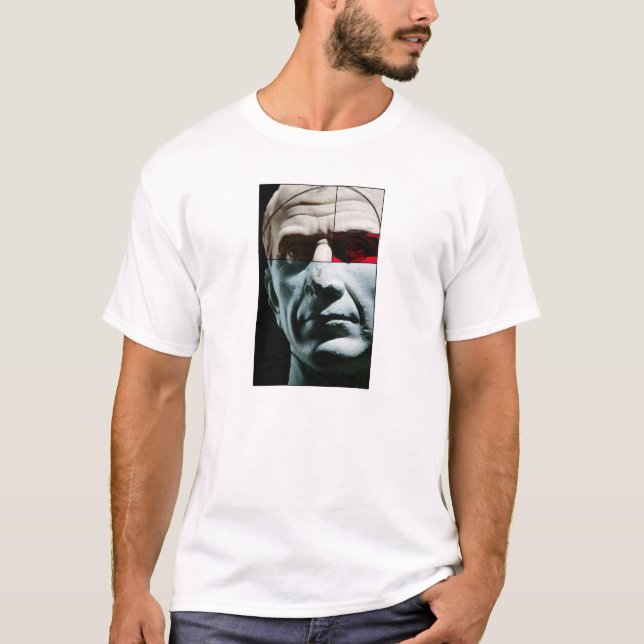 Camiseta Cabeça colorida de Júlio César na seção dourada (Frente)