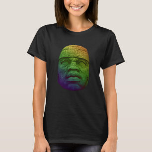 Camiseta Cabeça Colossal Olmeca Estátua Olmeca México Cabeç