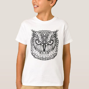 Camiseta Cabeça da coruja de Eagle do estilo
