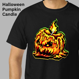 Camiseta Cabeça de Abóbora de Halloween Chumpkin Flaming Ca