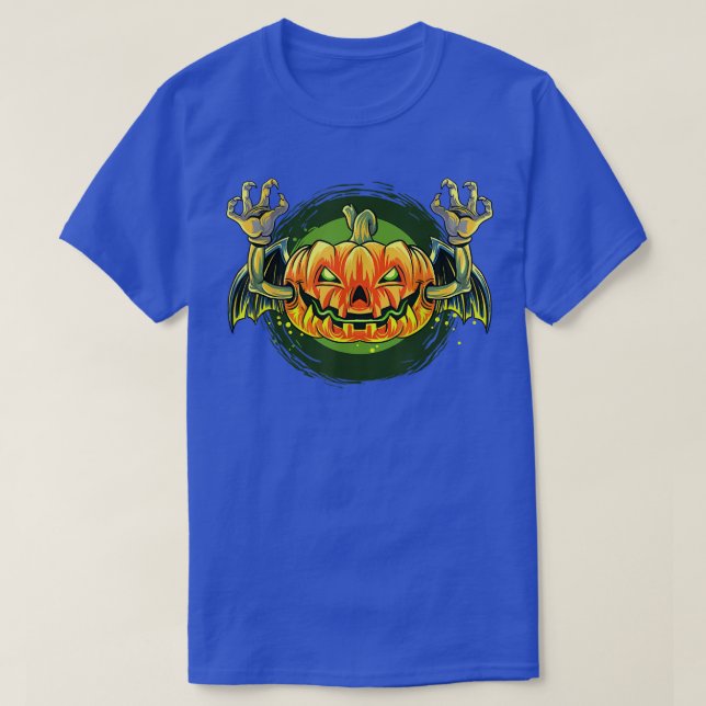 Camiseta Cabeça de abóbora do Vampiro Halloween (Frente do Design)
