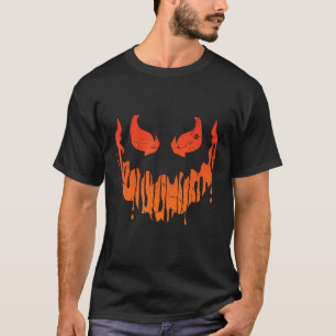 Camiseta Cabeça De Abóbora Entalhada De Pumpkin Engraçado E