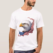 Cabeça de Águia Americana com Bandeira Americana F