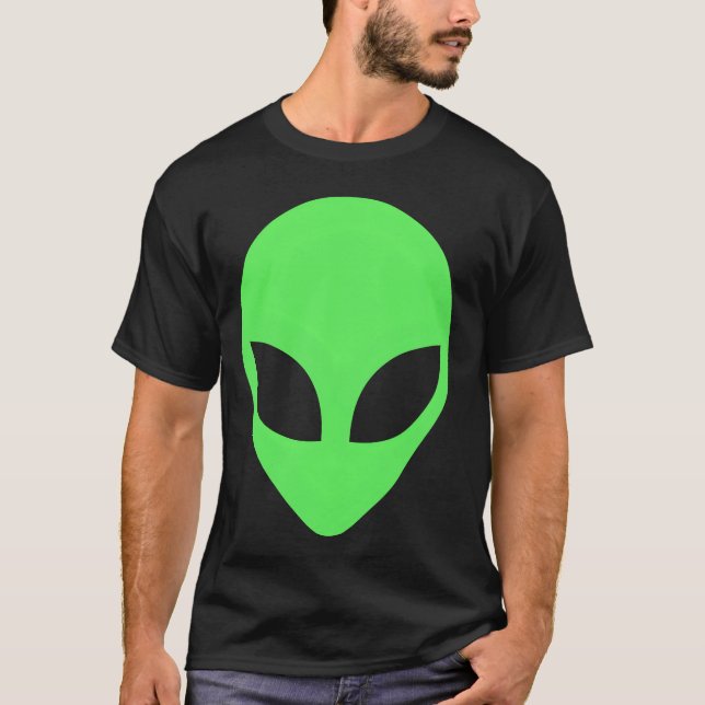 Camiseta Cabeça de Alien Verde Estilo 90S Amigo Alien (Frente)