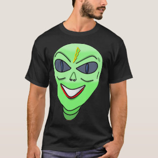 Camiseta Cabeça de Alien Verde Sorridente