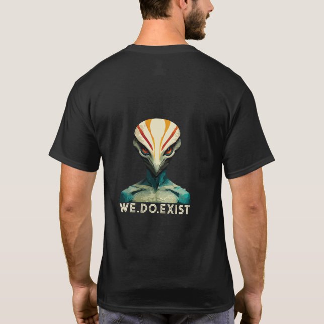 Camiseta Cabeça de alienígena - Nós Existe Camisa-T (Verso)