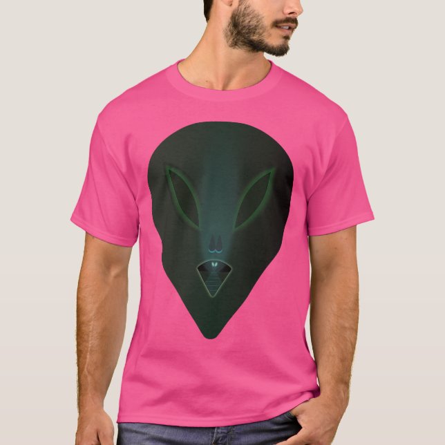 Camiseta Cabeça de Alienígena verde com Dentro Alienígena (Frente)