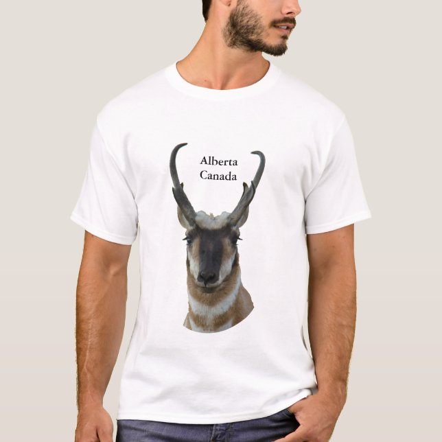 Camiseta Cabeça de antílope-pronghorn macho escuro A19 (Frente)