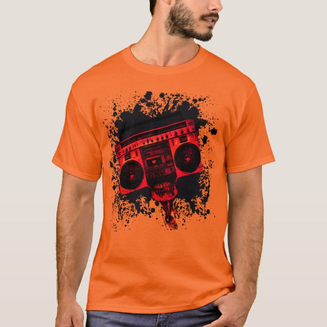 Camiseta Cabeça de BoomBox Splattered (Frente)