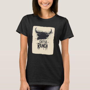 Camiseta Cabeça de Bovinos legal com Ranhura para Animais e