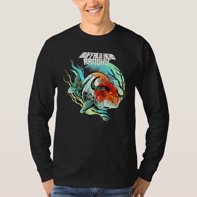 Camiseta Cabeça De Buffalo Ranchu-Sunset Para Homens Mulher (Frente)