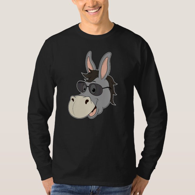 Camiseta Cabeça de burro Óculos escuros Jardim zoológico do (Frente)