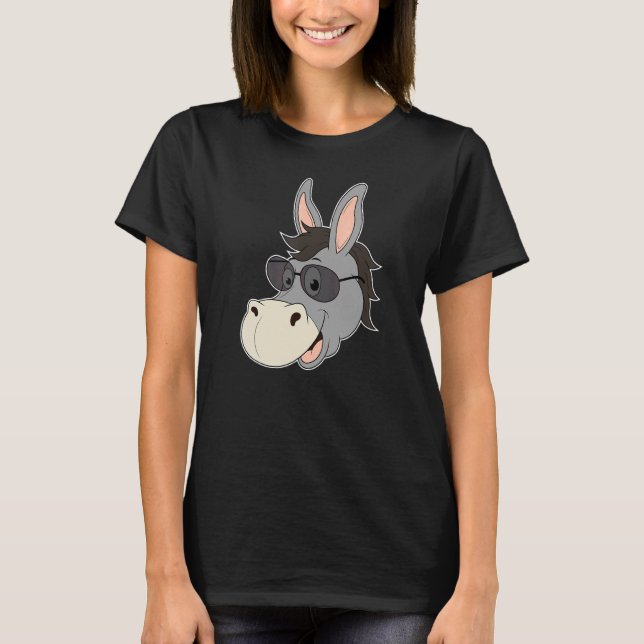 Camiseta Cabeça de burro Óculos escuros Jardim zoológico do (Frente)