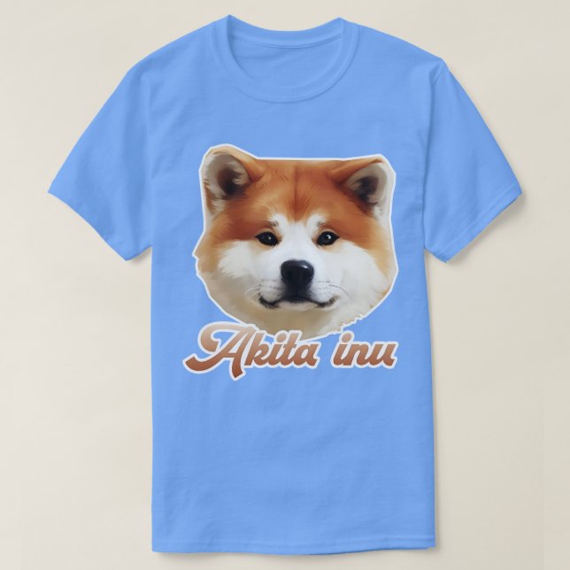 Camiseta cabeça de cão akita inu (Frente do Design)