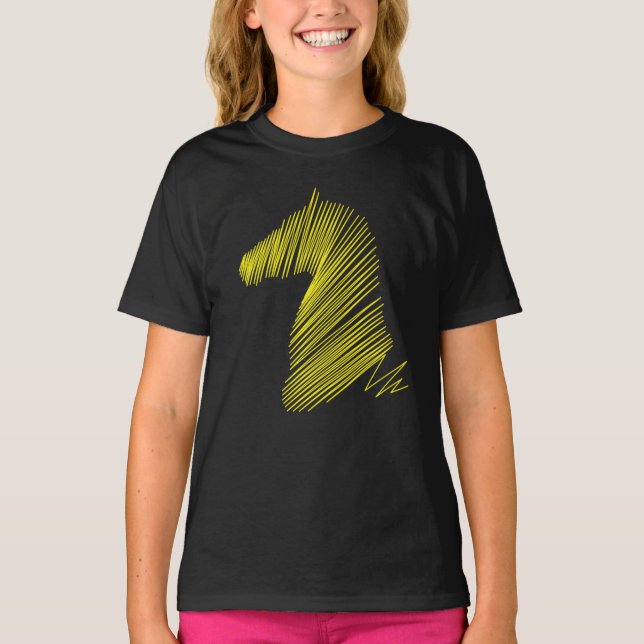 Camiseta Cabeça de Cavalo abstrato - Teto de Arte de Linha  (Frente)