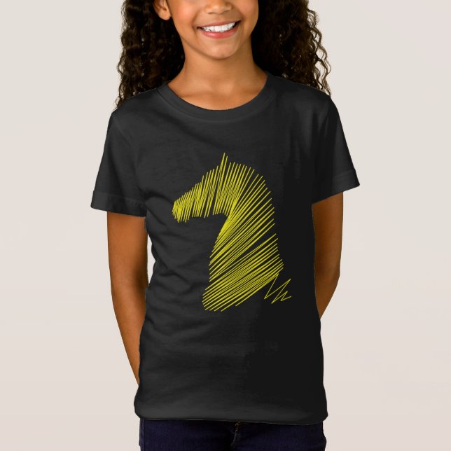 Camiseta Cabeça de Cavalo abstrato - Teto de Arte de Linha  (Frente)