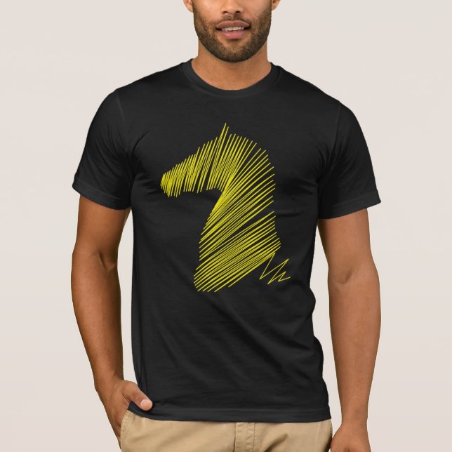 Camiseta Cabeça de Cavalo abstrato - Teto de Arte de Linha  (Frente)