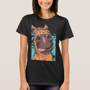 Camiseta cabeça de cavalo cavaleiro de cavalo dono de caval